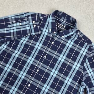 Club Room Mens XL Blue Perry Plaid Long Sleeve Button Down Shirt